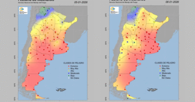 16 provincias argentinas bajo alerta roja por riesgo de incendios.