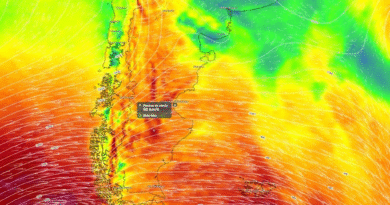 Patagonia con viento fuerte, algunas nevadas y ráfagas de hasta 100 km/h en la primera parte de la semana